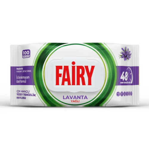 Влажные салфетки для очистки Fairy с ароматом лаванды, 100 штук